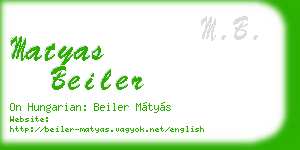 matyas beiler business card