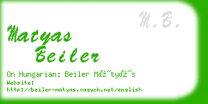 matyas beiler business card